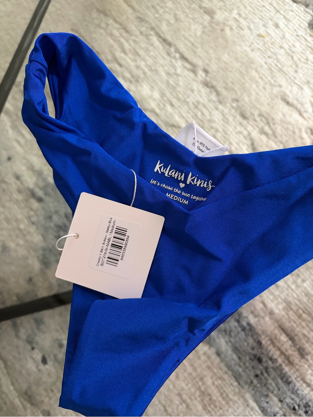 NWT Kulani Kinis Cheeky V Bikini Bottoms- Medium Malibu Blue